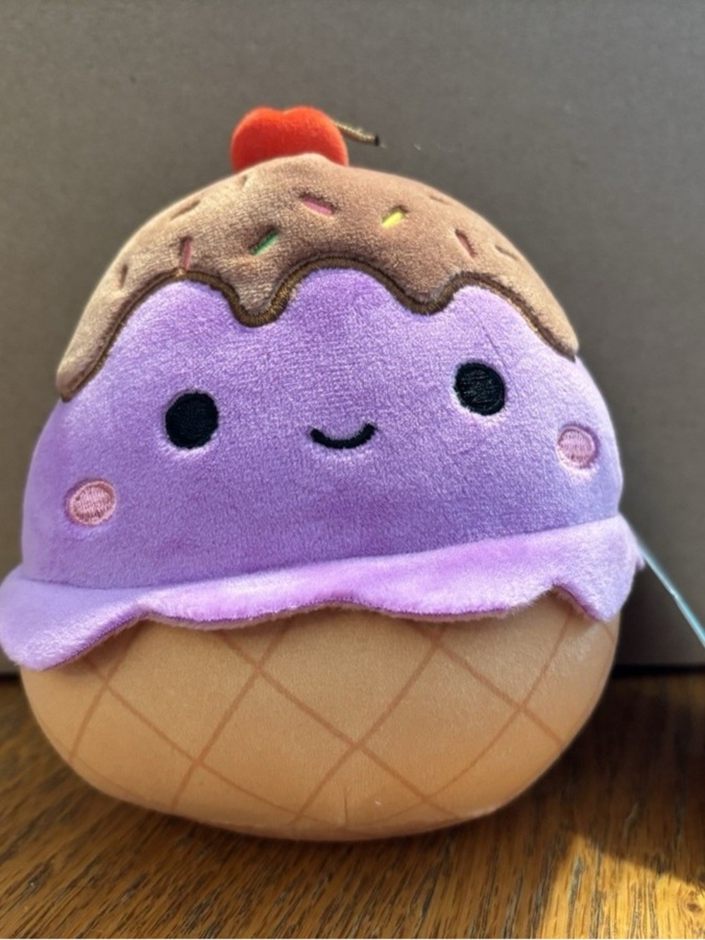 Squishmallows Purple Ice Cream Sundae Plush with Brown Topping